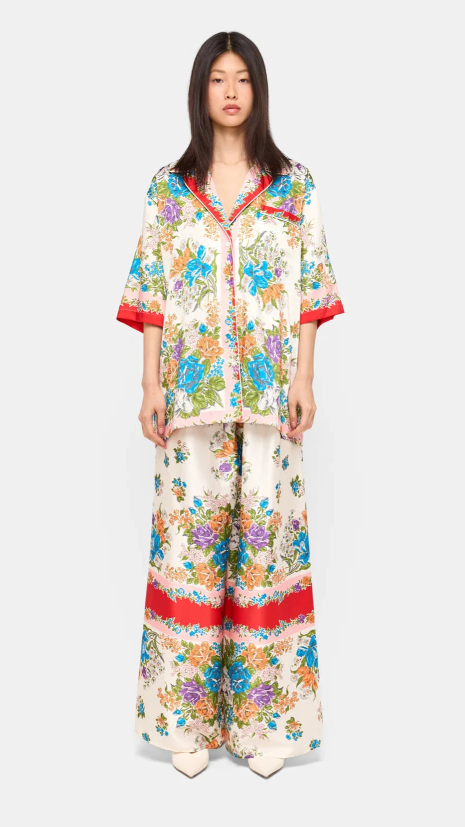 Ronny Kobo Boyer Pant in Muneca Floral Scarf Print