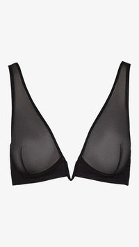 Commando Mesh Plunge Underwire Bra in Black