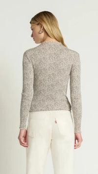 Nation LTD Brenna Long Sleeve Mock Neck Top in Winter Pebble