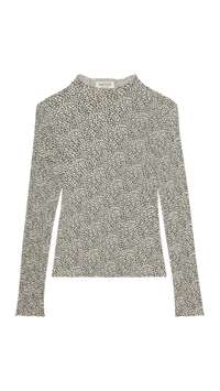 Nation LTD Brenna Long Sleeve Mock Neck Top in Winter Pebble