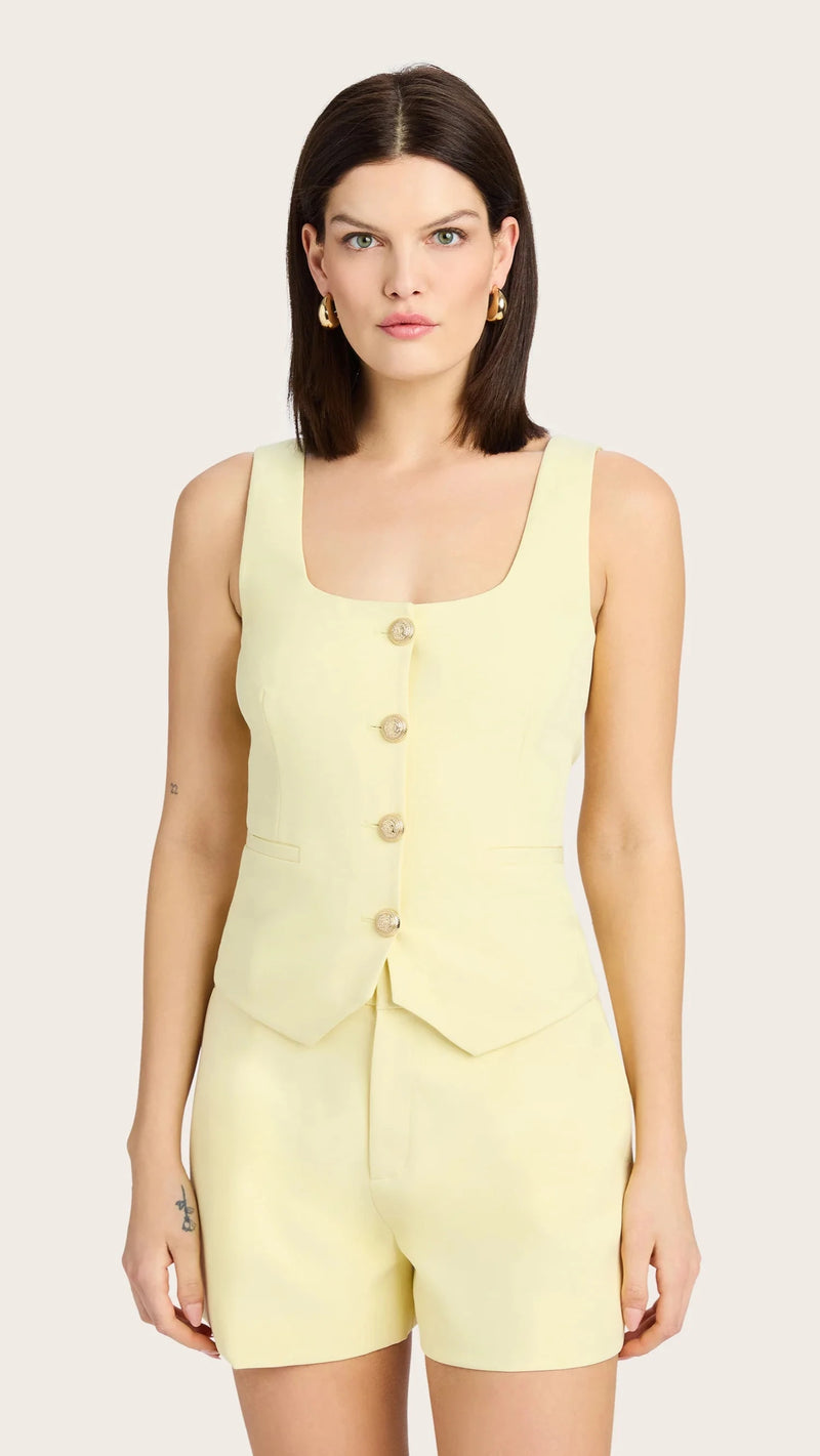 Generation Love Beatriz Crepe Top in Pastel Yellow