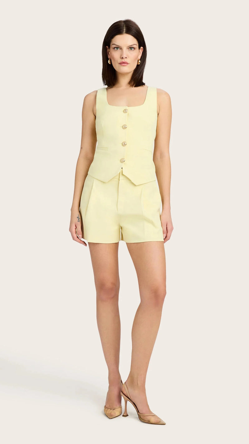 Generation Love Beatriz Crepe Top in Pastel Yellow