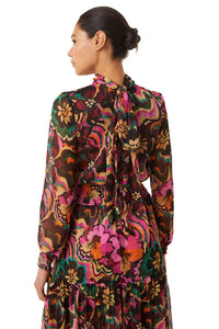 Misa Daphne Long Sleeve Dress in Flora Groove Print