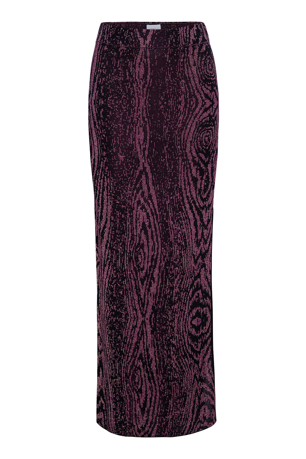 Misa Bow Knit Midi Skirt in Plum