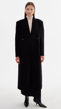 Lamarque Callie Double Face Wool Coat in Black