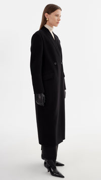Lamarque Callie Double Face Wool Coat in Black