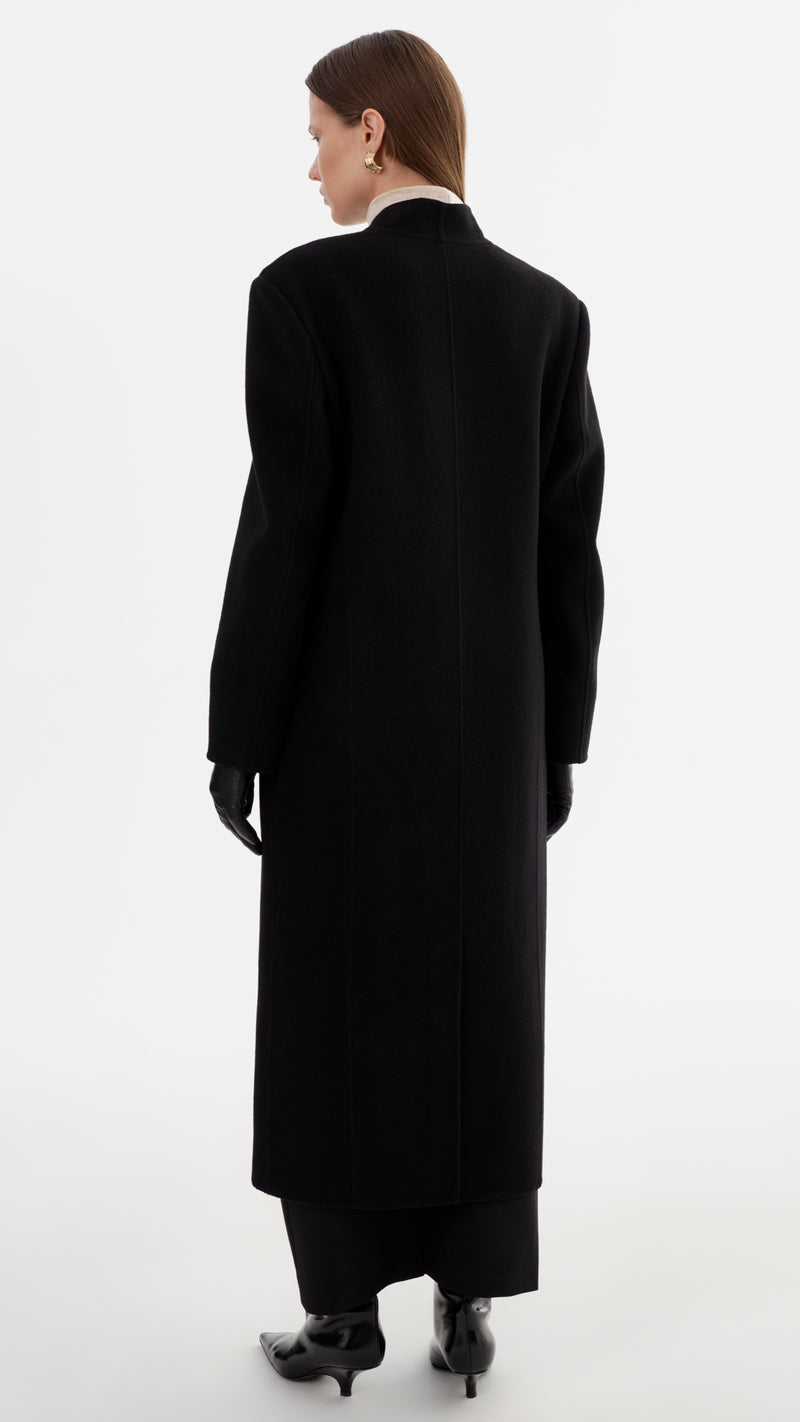 Lamarque Callie Double Face Wool Coat in Black