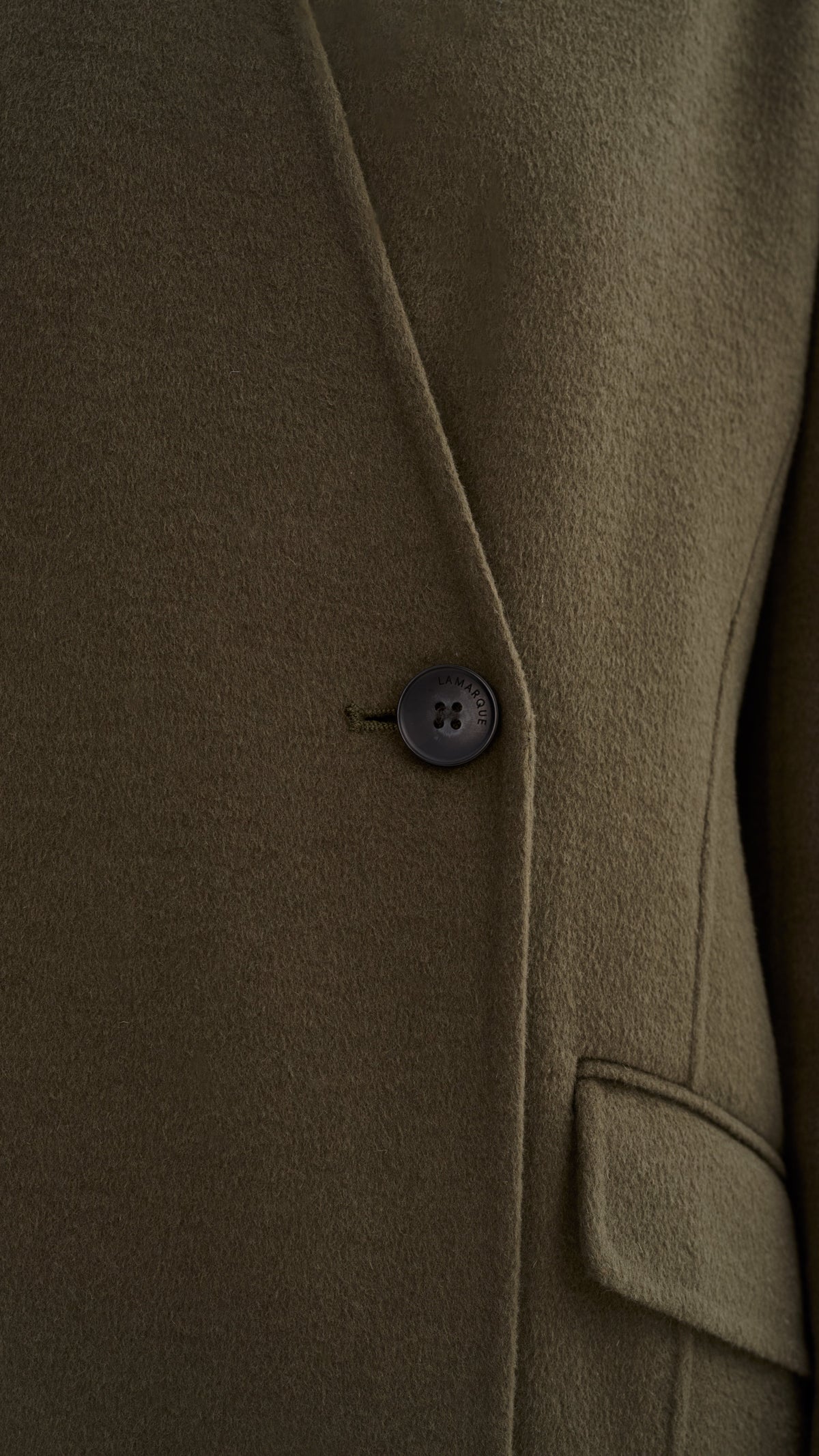 Lamarque Callie Double Face Wool Coat in Olive