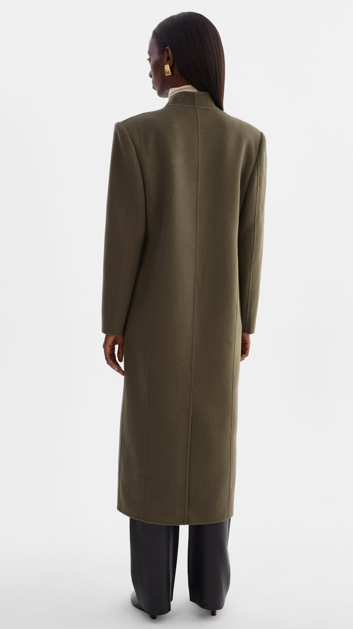 Lamarque Callie Double Face Wool Coat in Olive