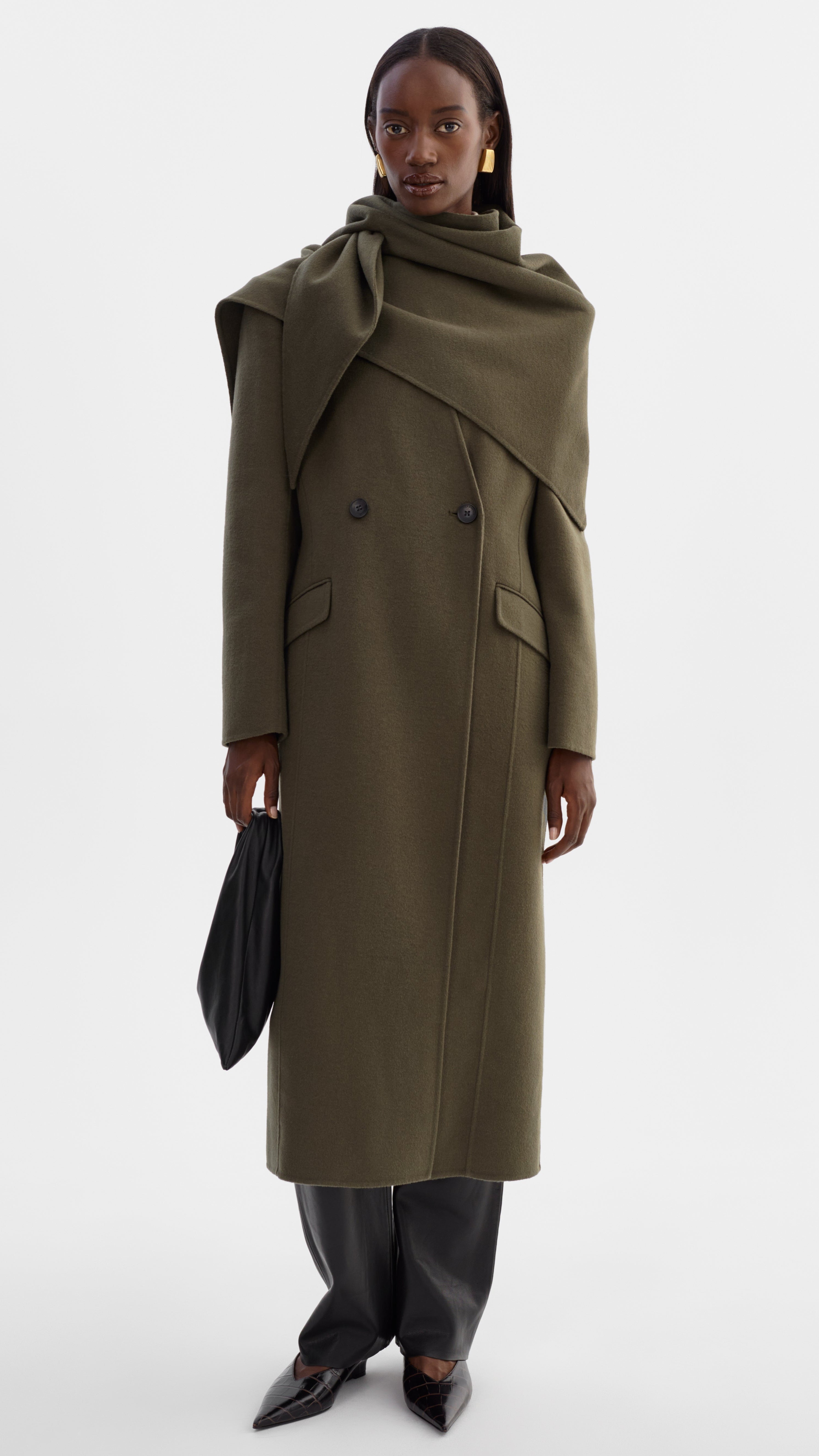 Lamarque Callie Double Face Wool Coat in Olive – Suite 201
