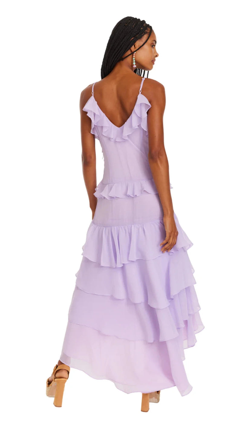 Allison New York Cassidy Ruffled Maxi Dress in Lilac