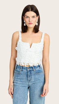 Generation Love Cassidy 3D Lace Bustier Top in White
