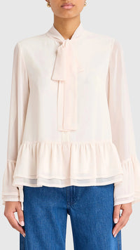 Amanda Uprichard Devereaux Chloe Top in Antique White