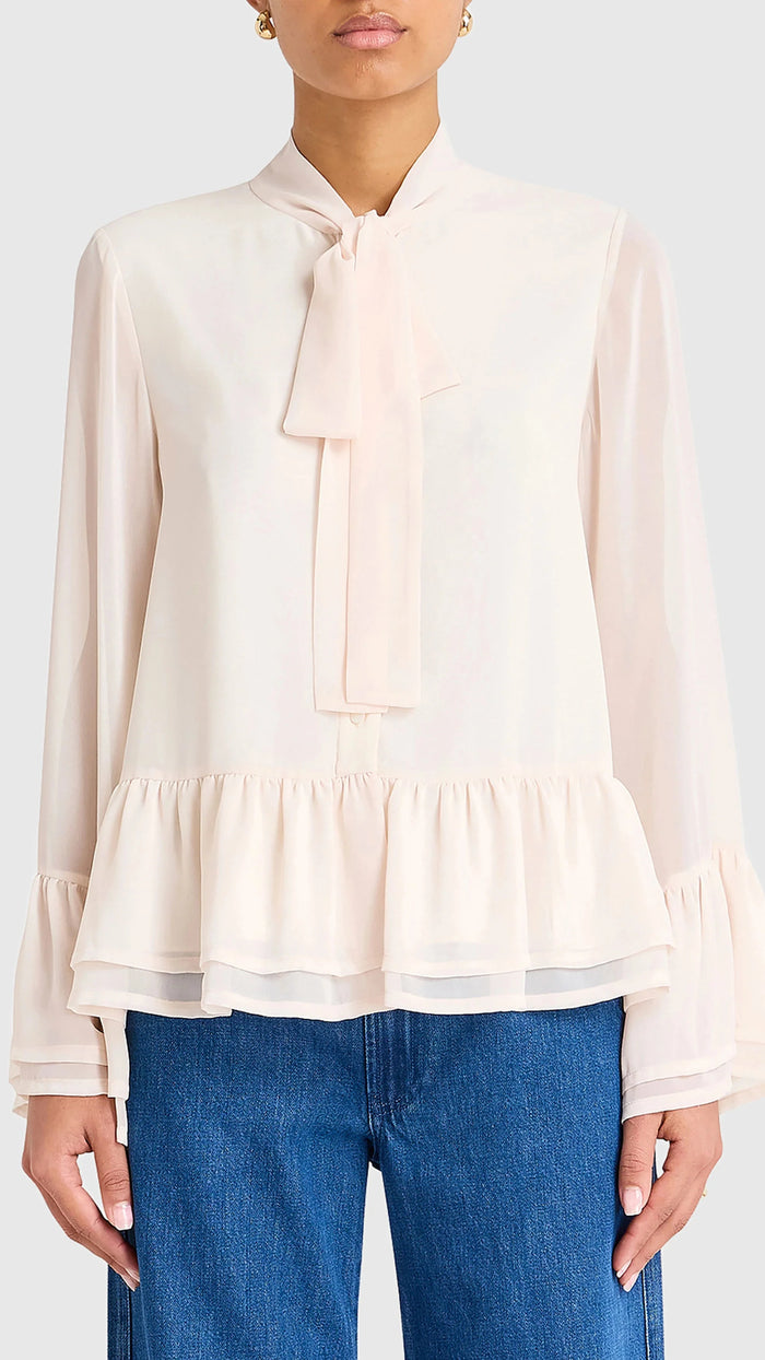 Amanda Uprichard Devereaux Chloe Top in Antique White