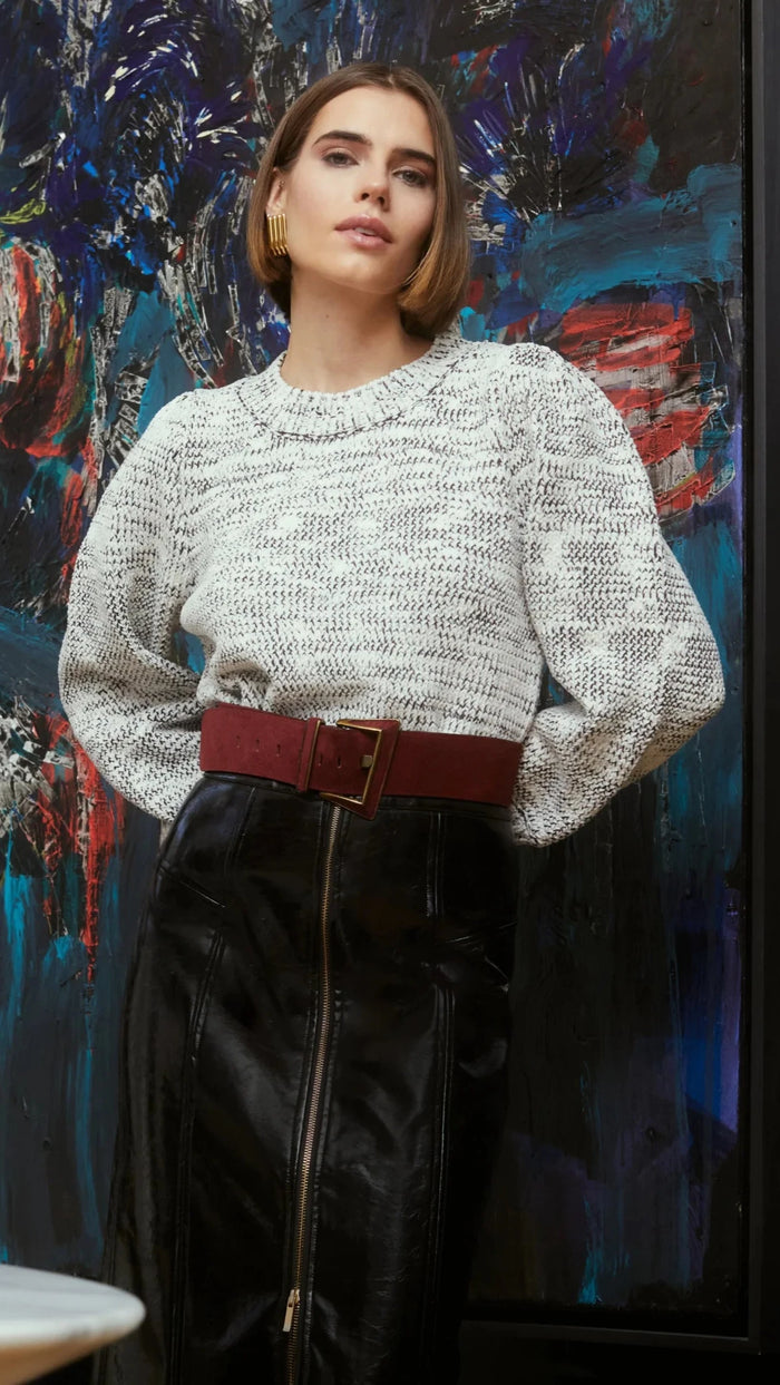 Allison New York Charlotte Sweater in Ivory/Black