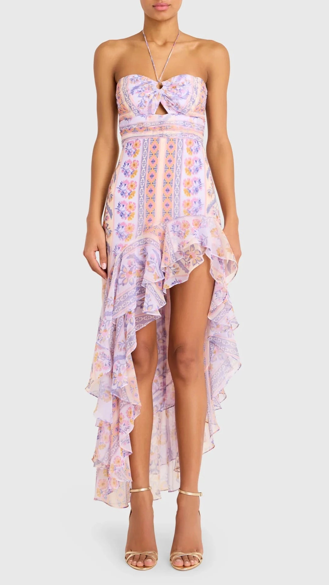 Amanda Uprichard Estrada Halter Maxi Dress in Calabria Print
