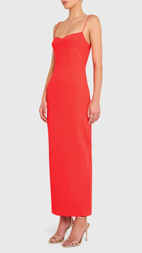 Amanda Uprichard Lawrence Maxi Dress in Crimson