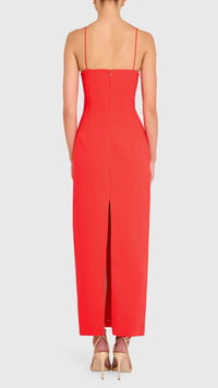 Amanda Uprichard Lawrence Maxi Dress in Crimson