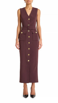 Amanda Uprichard Sonata Belted Dress in Coco