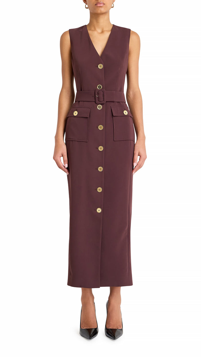 Amanda Uprichard Sonata Belted Dress in Coco