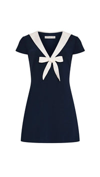 Amanda Uprichard Oxford Mini Dress in Ink/Ivory