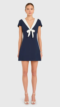 Amanda Uprichard Oxford Mini Dress in Ink/Ivory