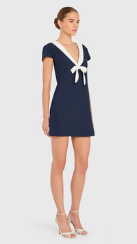 Amanda Uprichard Oxford Mini Dress in Ink/Ivory