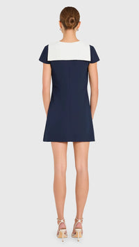 Amanda Uprichard Oxford Mini Dress in Ink/Ivory