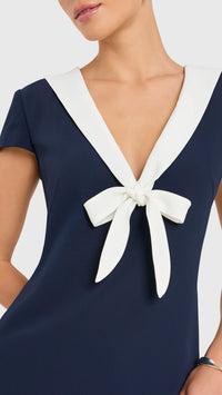 Amanda Uprichard Oxford Mini Dress in Ink/Ivory