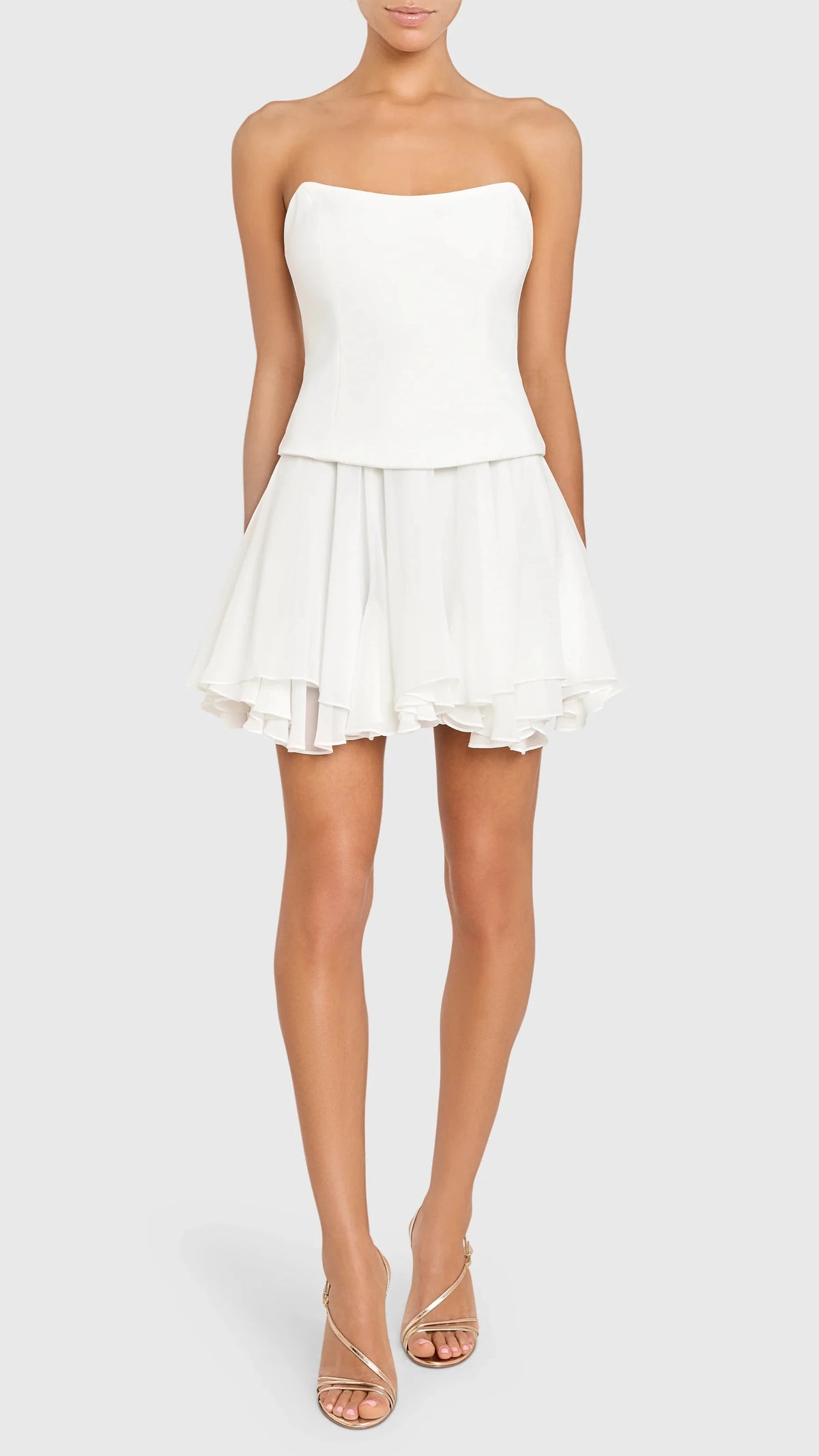 Amanda Uprichard Airess Strapless Mini Dress in Ivory