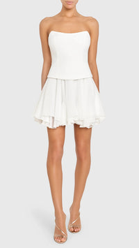 Amanda Uprichard Airess Strapless Mini Dress in Ivory