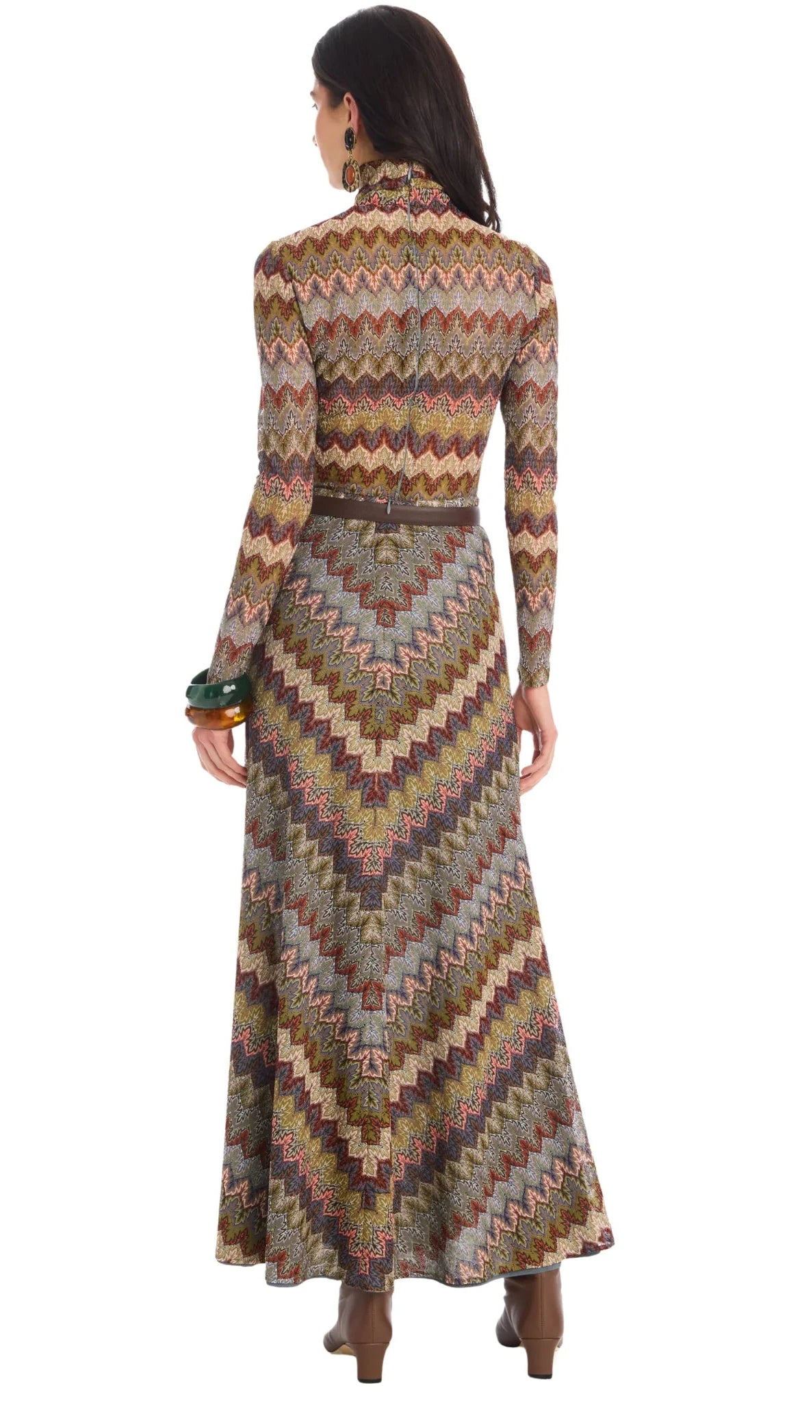 Allison New York Olive Skirt in Olive Chevron