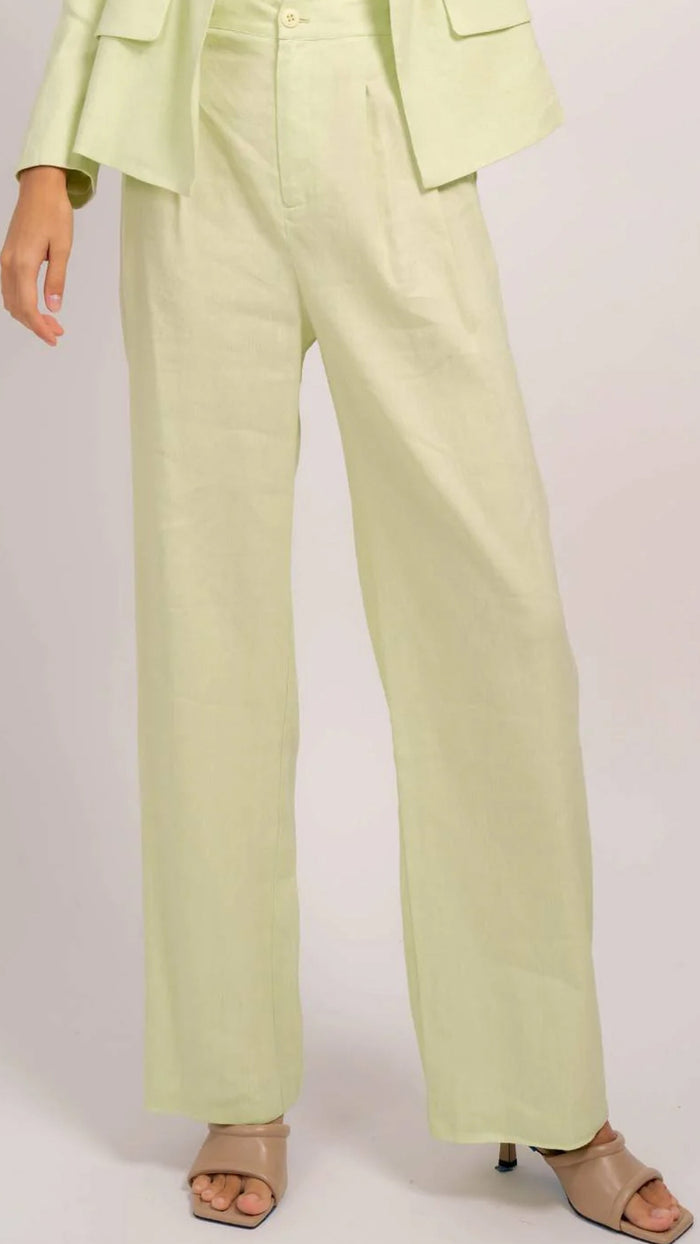 Central Park West Niall Linen Pant in Pistachio