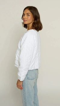 Central Park West Quilted Tencel Jacket in White
