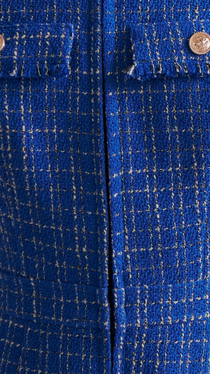 Saylor Carra Tweed Romper in Royal