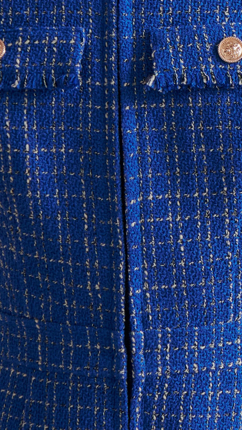 Saylor Carra Tweed Romper in Royal