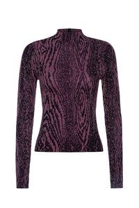 Misa Clara Long Sleeve Knit Top in Plum