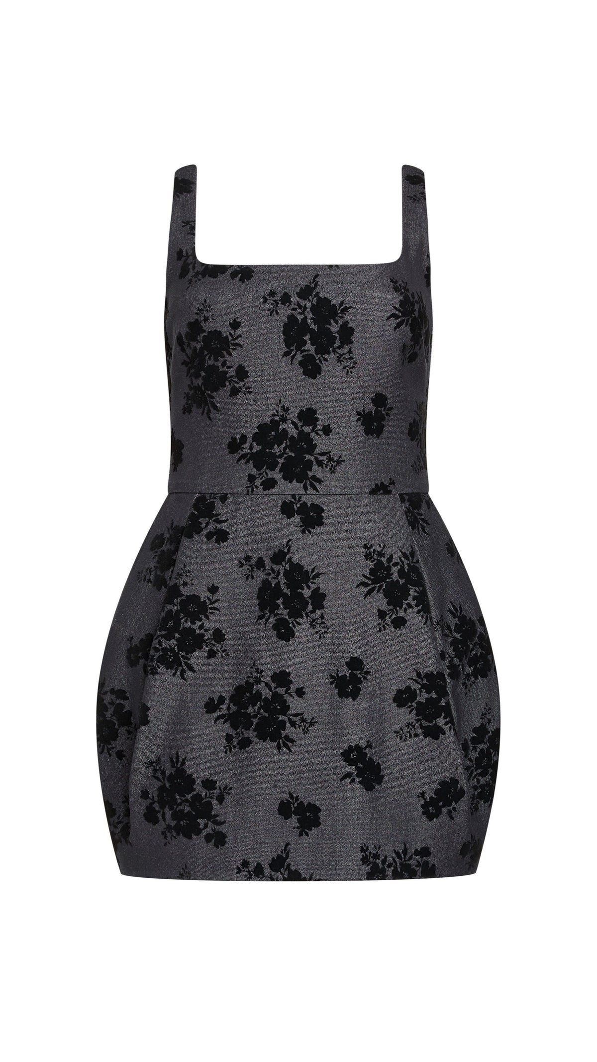 Amanda Uprichard Regency Velvet Flower Mini Dress in Indigo
