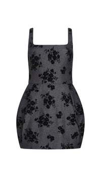 Amanda Uprichard Regency Velvet Flower Mini Dress in Indigo