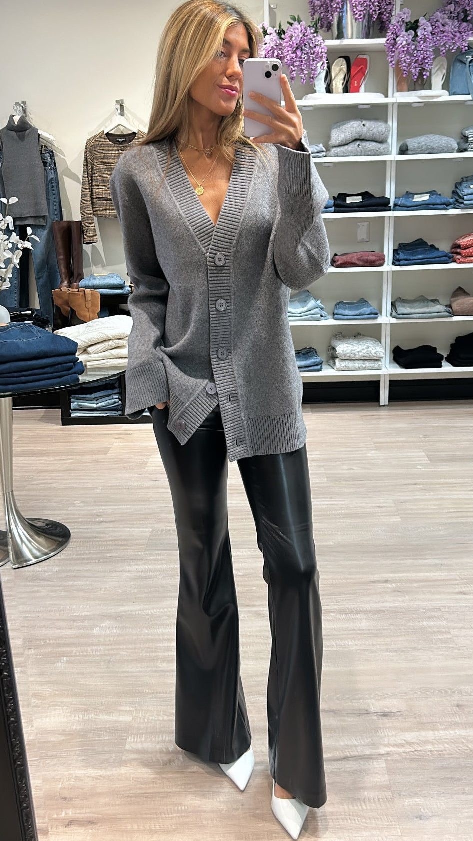 Seroya Denise Cardigan in Medium Grey – Suite 201