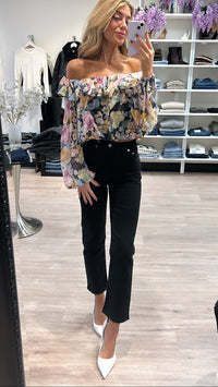 Amanda Uprichard Millie Off the Shoulder Top in Lisboa Floral Print
