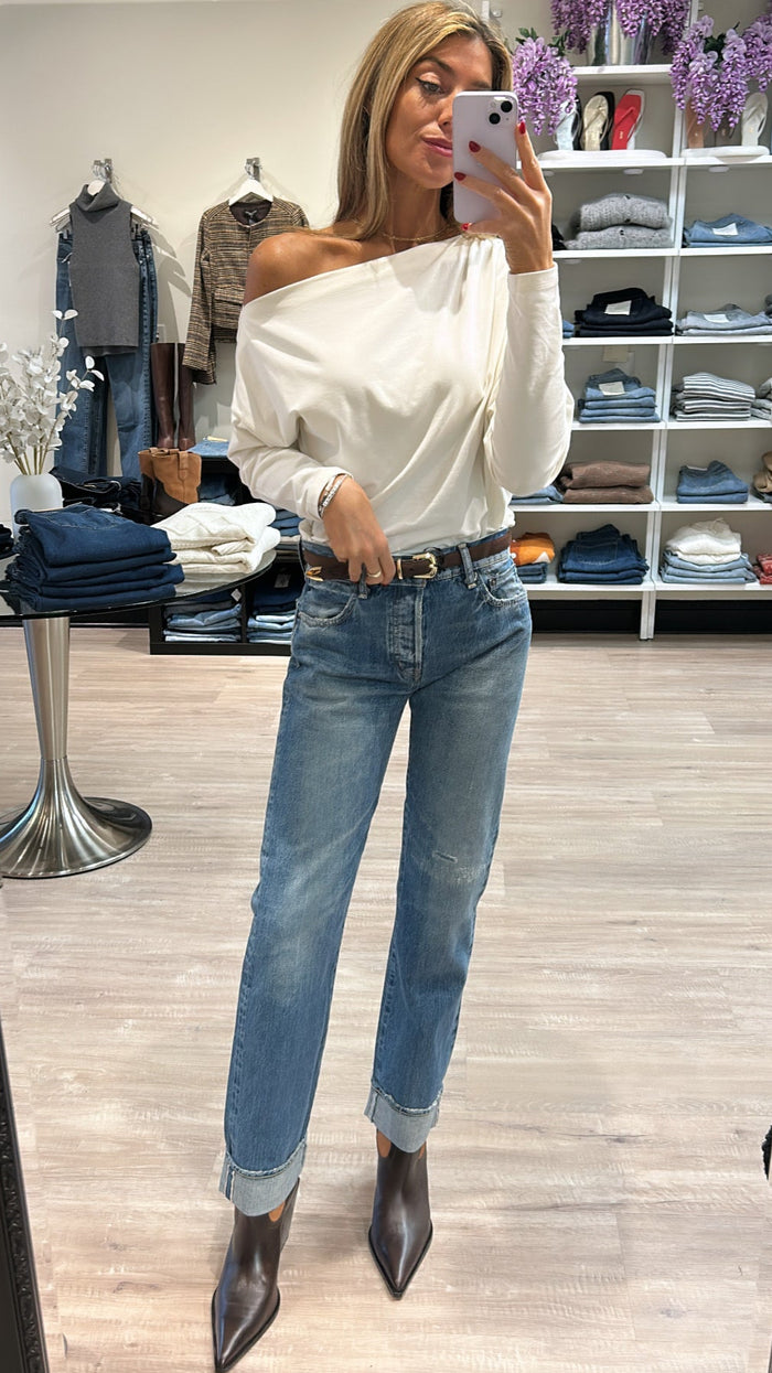 Nation LTD Pietra Off the Shoulder Top in Porcelain