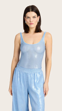 Generation Love Dina Sequin Bodysuit in Opal