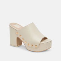 Dolce Vita Emol Chunky Clog Mule in Off White Leather