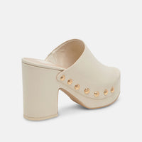 Dolce Vita Emol Chunky Clog Mule in Off White Leather