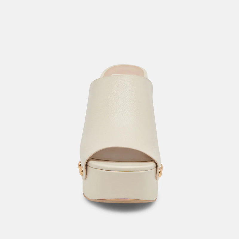 Dolce Vita Emol Chunky Clog Mule in Off White Leather