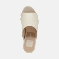 Dolce Vita Emol Chunky Clog Mule in Off White Leather