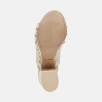 Dolce Vita Emol Chunky Clog Mule in Off White Leather