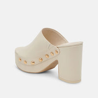 Dolce Vita Emol Chunky Clog Mule in Off White Leather