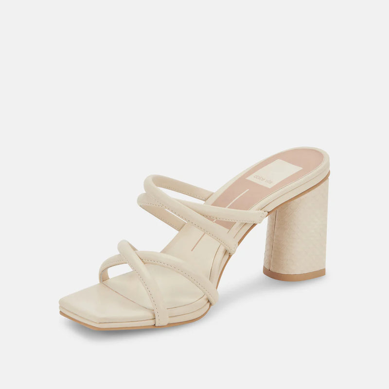 Dolce Vita Patsi Criss-Cross Heeled Sandal in Ivory